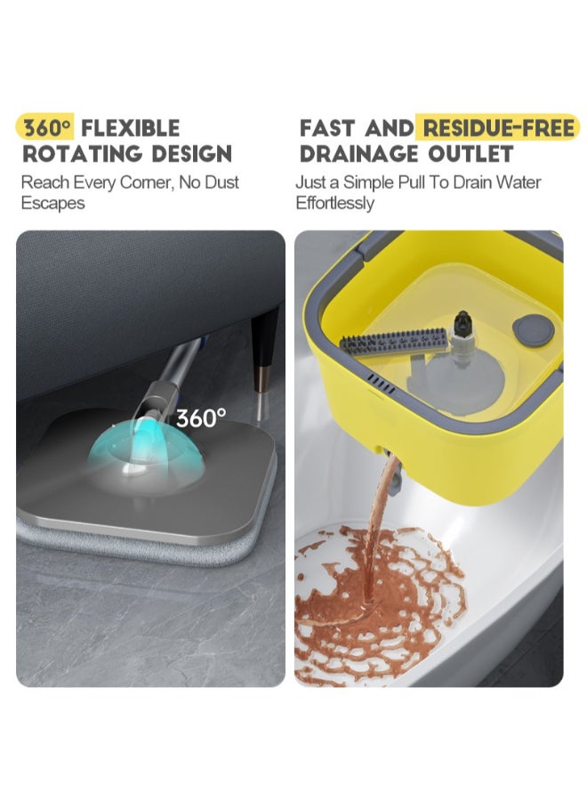PAACHU 360° Flat Spin Mop with Bucket – Durable Design, Adjustable Handle, Microfiber Pad-2.9L - Image 5